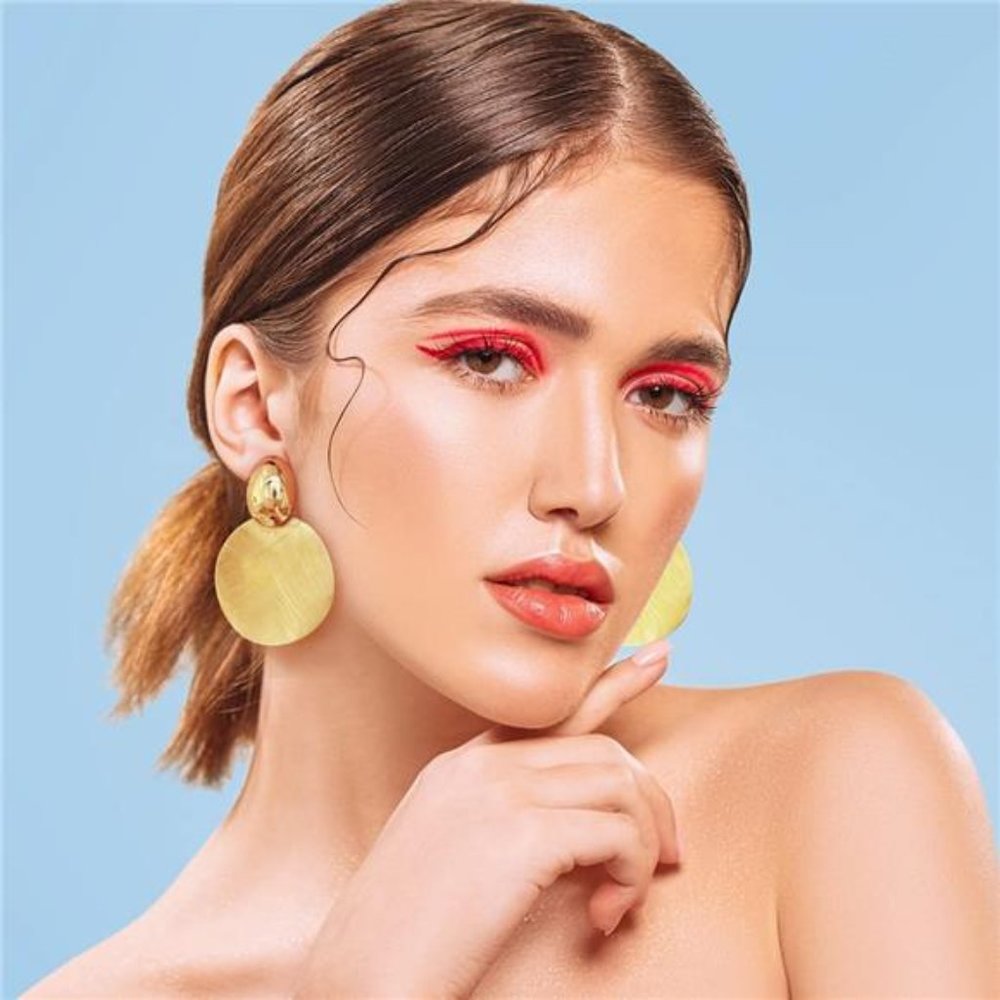 Geometric Statement Earrings Set - Picture 7 of 7